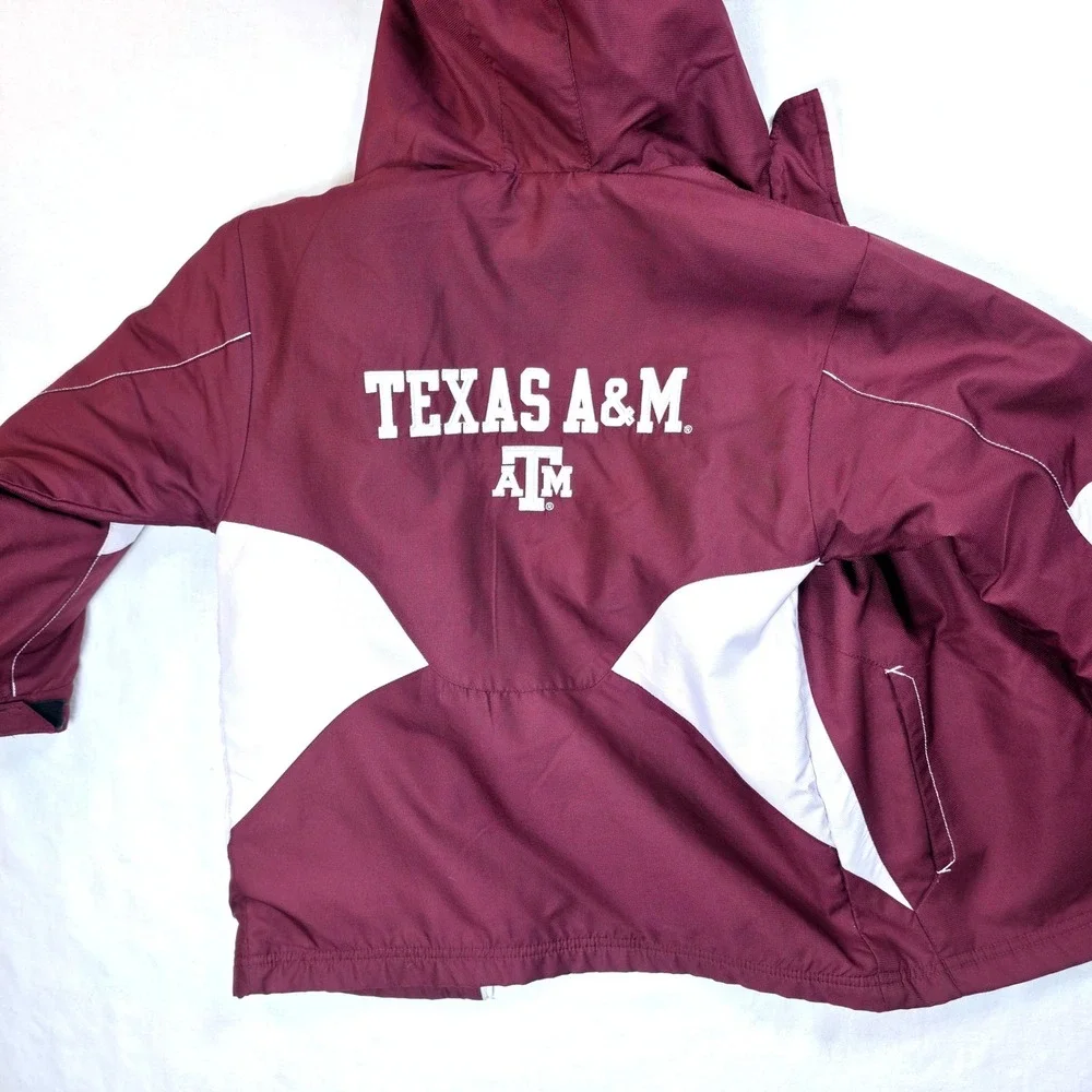 Texas A&M Aggies Kids Genuine Stuff Maroon Hooded Fleece Lined Jacket Size S 8